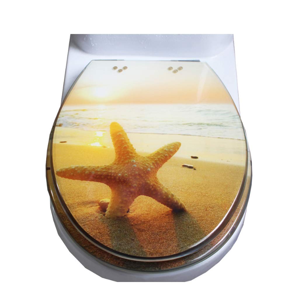 MOBYGKFY Toilet Lid - Seat Resin Cover Universal Set of Screws Household Color UVO Thickening Slow Down