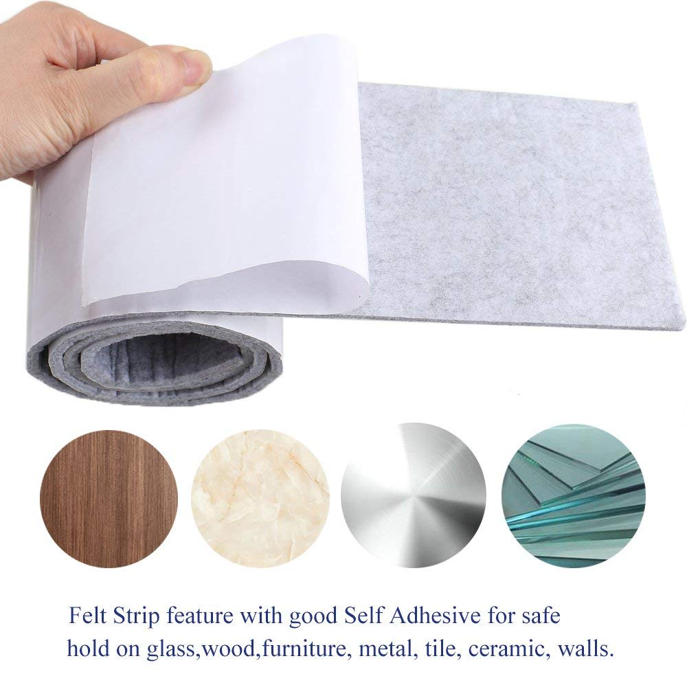 X-Protector Meubilair Pads Vloerbeschermers - 120 x 10 cm (1) & 120 x 2 cm (2) Vilten Rollen - Vilten Pads voor Stoelpoten - Meubilair Vilten Pads