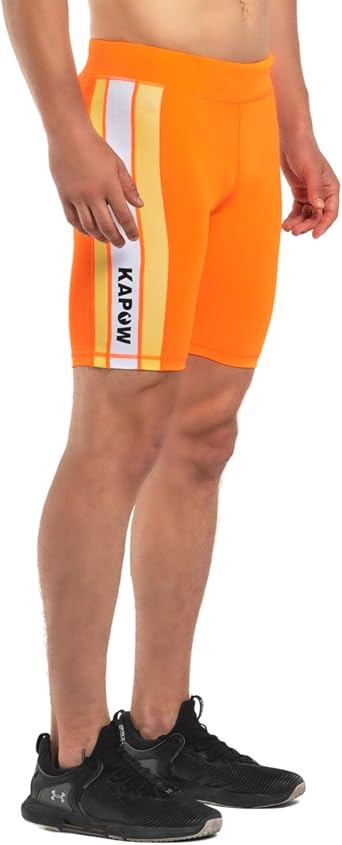 Kapow Meggings Mens Recycled Performance Compression Shorts with Pockets Nitro, Large