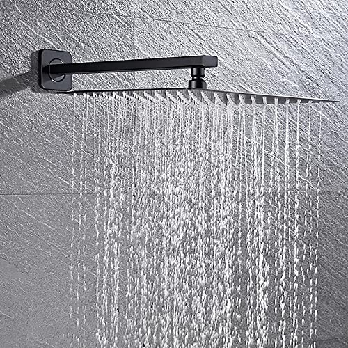 Ensemble de douche à eau chaude et froide encastrable noir mat style épuré - 5