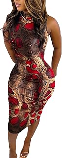 ECHOINE Women Sexy Floral Print V Neck Long Sleeve Front Zipper Stretchy Pencil Midi Bodycon Dress Office Work with Belt - Buy now