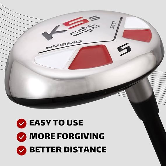 Senior Mens Majek Golf All Hybrid Partial Set, which Includes: #5, 6, 7, 8, 9, PW Senior Flex Right Handed New Utility A Flex Club
