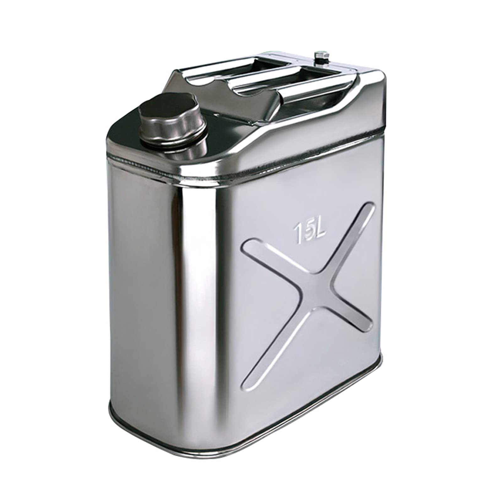 CGF- Taniche Carburante Tanica per stoccaggio Olio combustibile da 5 l, 10 l, 15 l Serbatoio Diesel Benzina con beccuccio, Spessore Corpo 1 mm, con 1 beccuccio X e Guanti (Acciaio Inossidabile 304)
