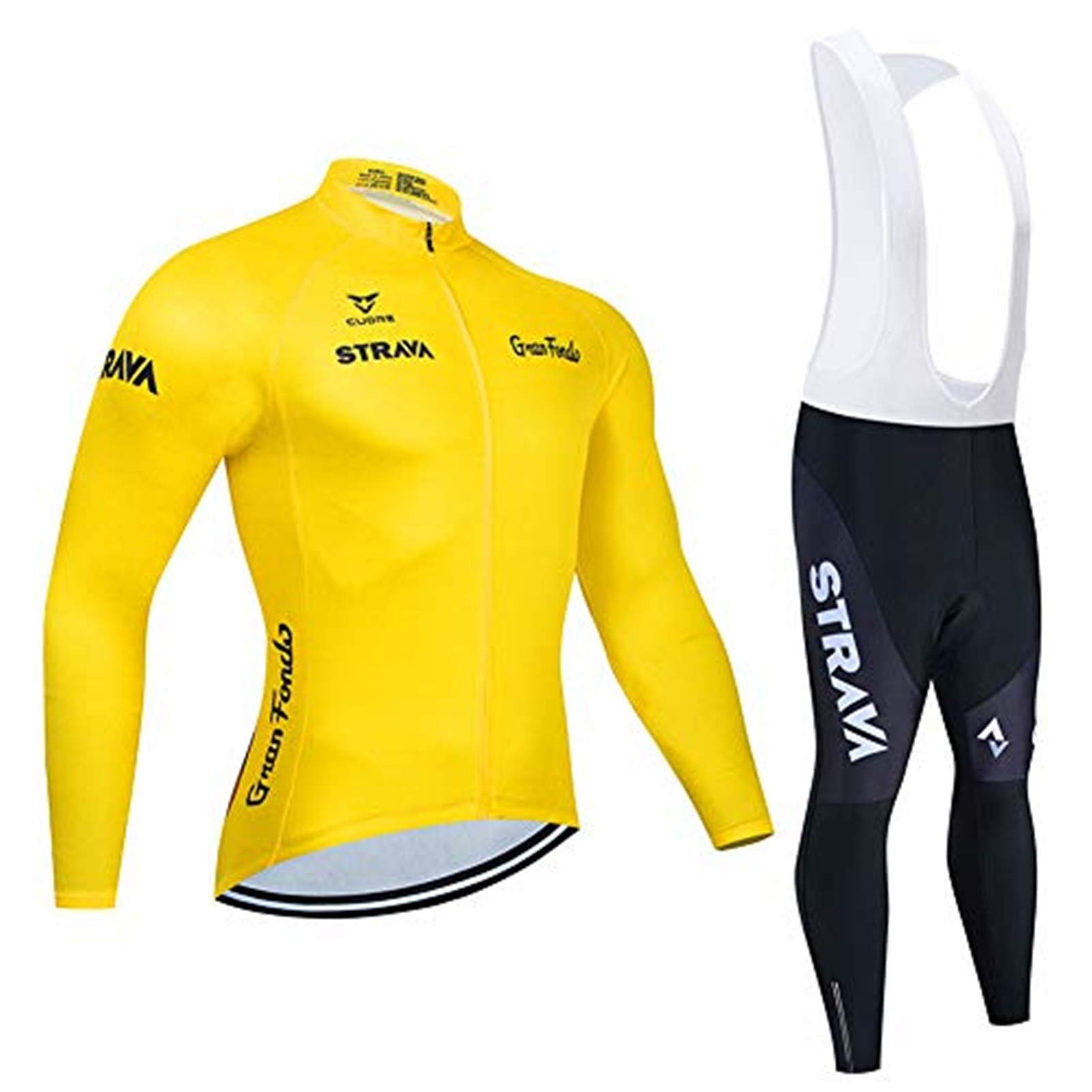 Atack-BMens Long Sleeve Cycling Jersey Suits, Cycling Jersey Set Jersey + 9D Gel Padded Bib Pants Cycling Suit Spring Autumn Windproof Coat Cycling Clothing Set