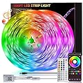 100ft Led Lights For Bedroom (2 Rolls of 50ft), Led Strip Lights Music Sync Corlor Changing, Led Light Strip With Remote & App Control Rgb Strip, Led Lights For Room Dorm Home Classroom Ceiling Decor