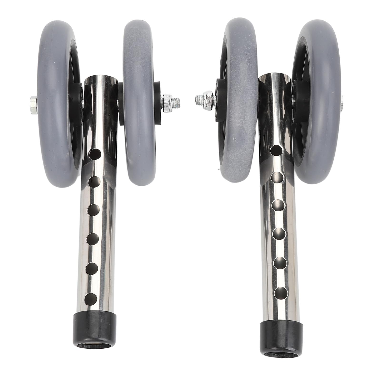Brrnoo Ruedas para Andador, Accesorios de Repuesto para Andador, Rueda de Repuesto para Andador de 2 Piezas, Patas de Rueda para Andador con Ruedas Ajustables en Altura de 6 Engranajes
