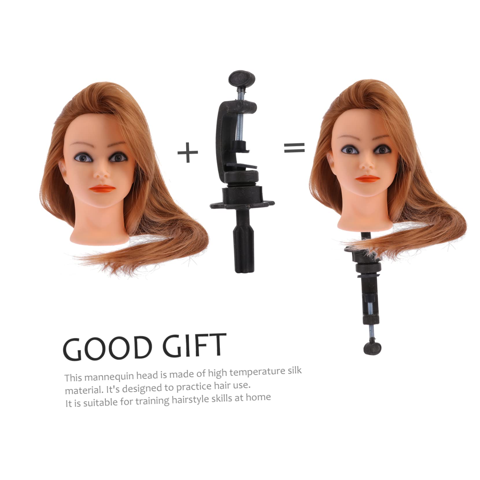 Mikinona Frisierkopf Übungskopf Mannequin für Kinder Hochtemperaturbeständig Handgefertigter Haaransatz Stylingpuppe zum Flechten und Locken Training