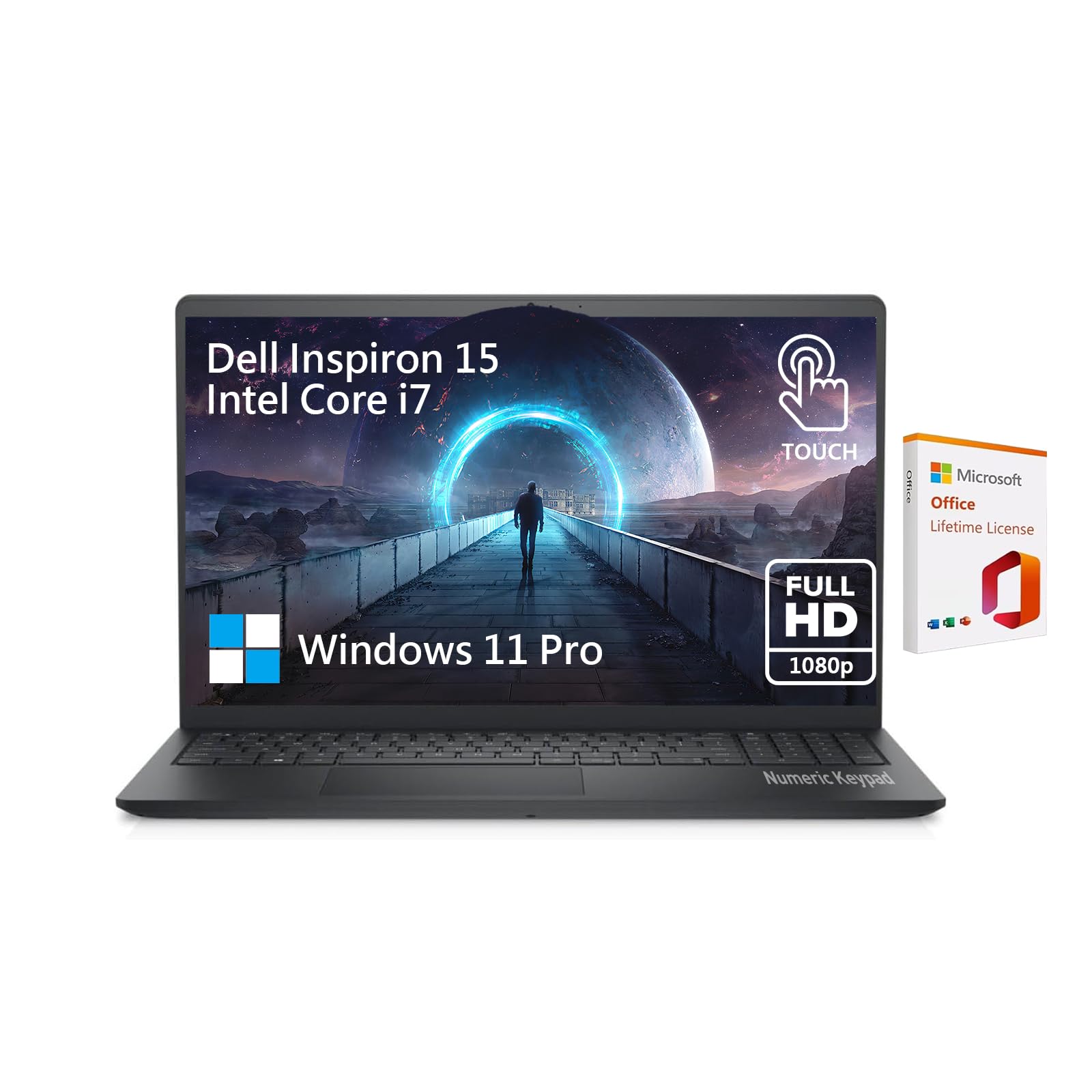 Dell Inspiron 15 3000 3530 Touchscreen Laptop Computer, 15.6 FHD Touch Screen Business Laptop PC, Intel Core i7 10-Cores, 32GB RAM 1TB SSD, Windows 11