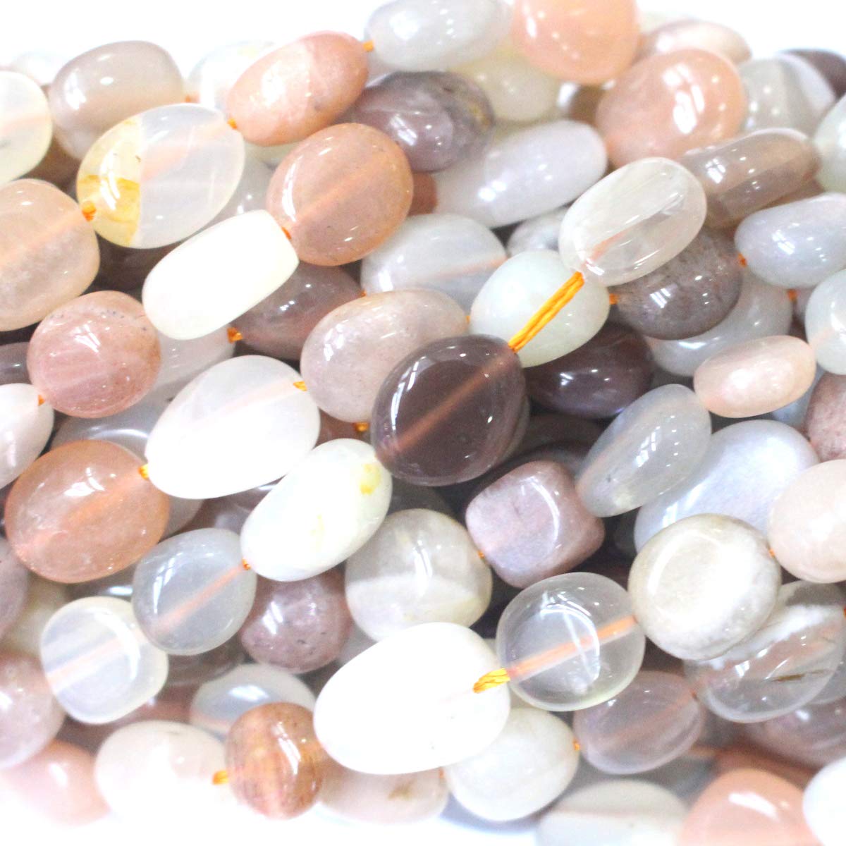 Natural Gemstone Beads Nuggets 8-10mm for Jewelry Making Loose Beads (Moonstone)