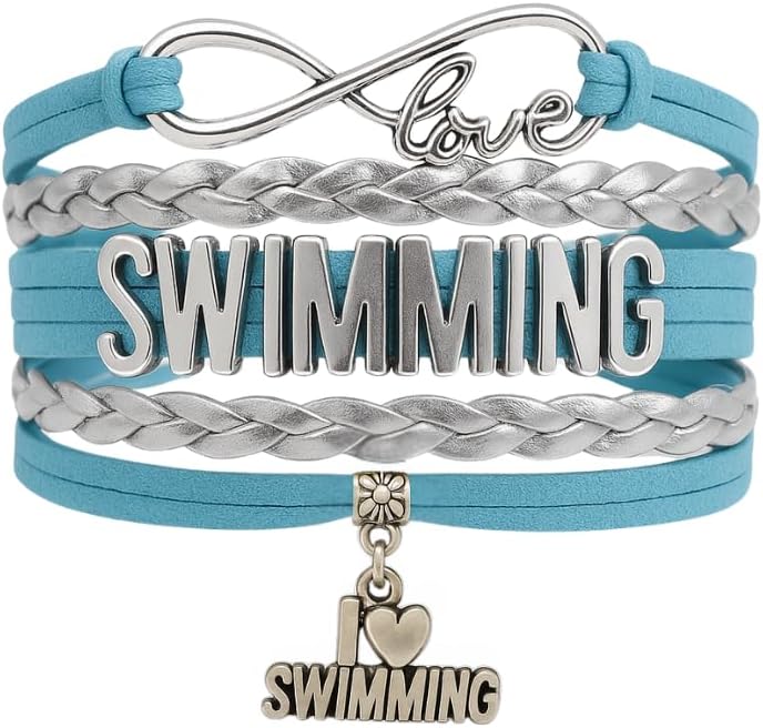 Infinity Collection Swim Bracelet-Swimming Charm Bracelet- Love Swim Jewelry - Gift For Swimmers, Swim Team