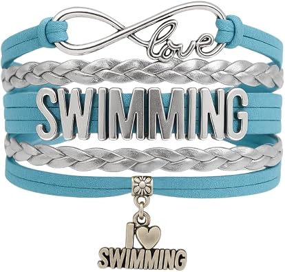 Infinity Collection Swim Bracelet-Swimming Charm Bracelet- Love Swim Jewelry - Gift For Swimmers, Swim Team