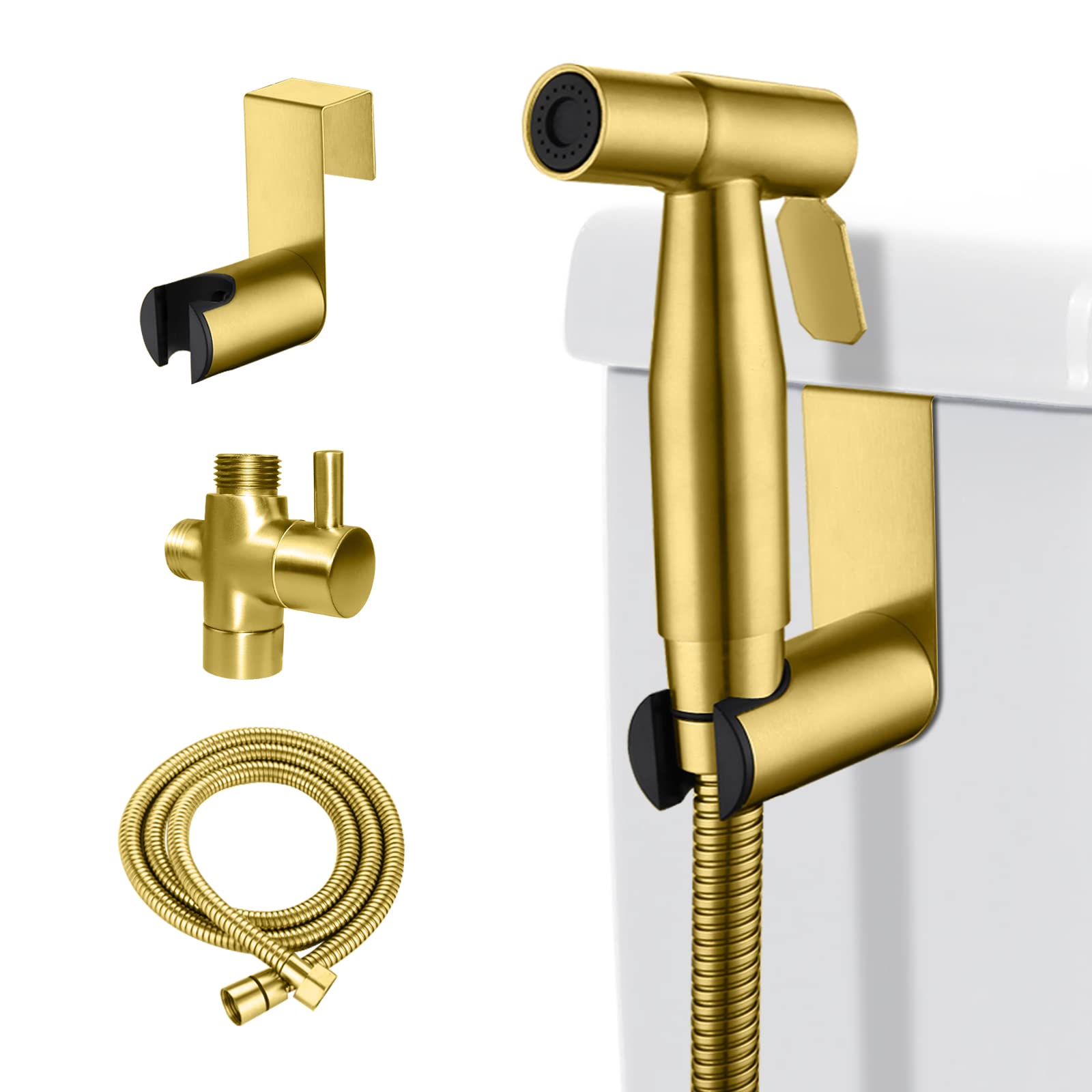 Loschen Bidet Sprayer Kit For Toilet, Hand Held Sprayer Shattaf Toilet Attachment Stainless Steel For Pet Bath/Personal Hygiene/Bathroom, Easy To 6974467615333