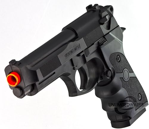 Miniatura 4 de UKARMS M9 92 FS Beretta de tamaño completo, pistola de aire comprimido accionada por resorte con balines de 0.23pulgadas (6mm)