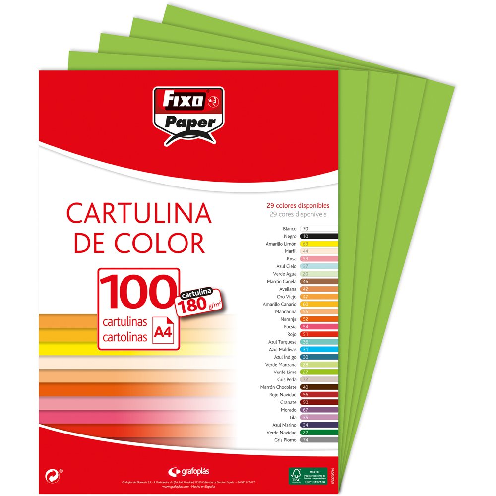 Fixo Paper 11110470 - Pack de 100 – Cartulina blanca A4, 180g — view 82