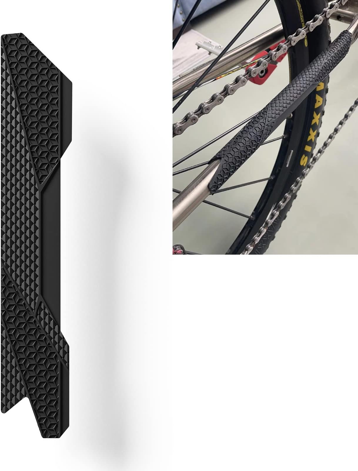 ENLEE Mountain Bike Chainstay Protector, MTB Silicone Chain Stay Frame Guard, Road Bicycle Chain Pad - Protect Your Bike Frame from Scratch by Chain
