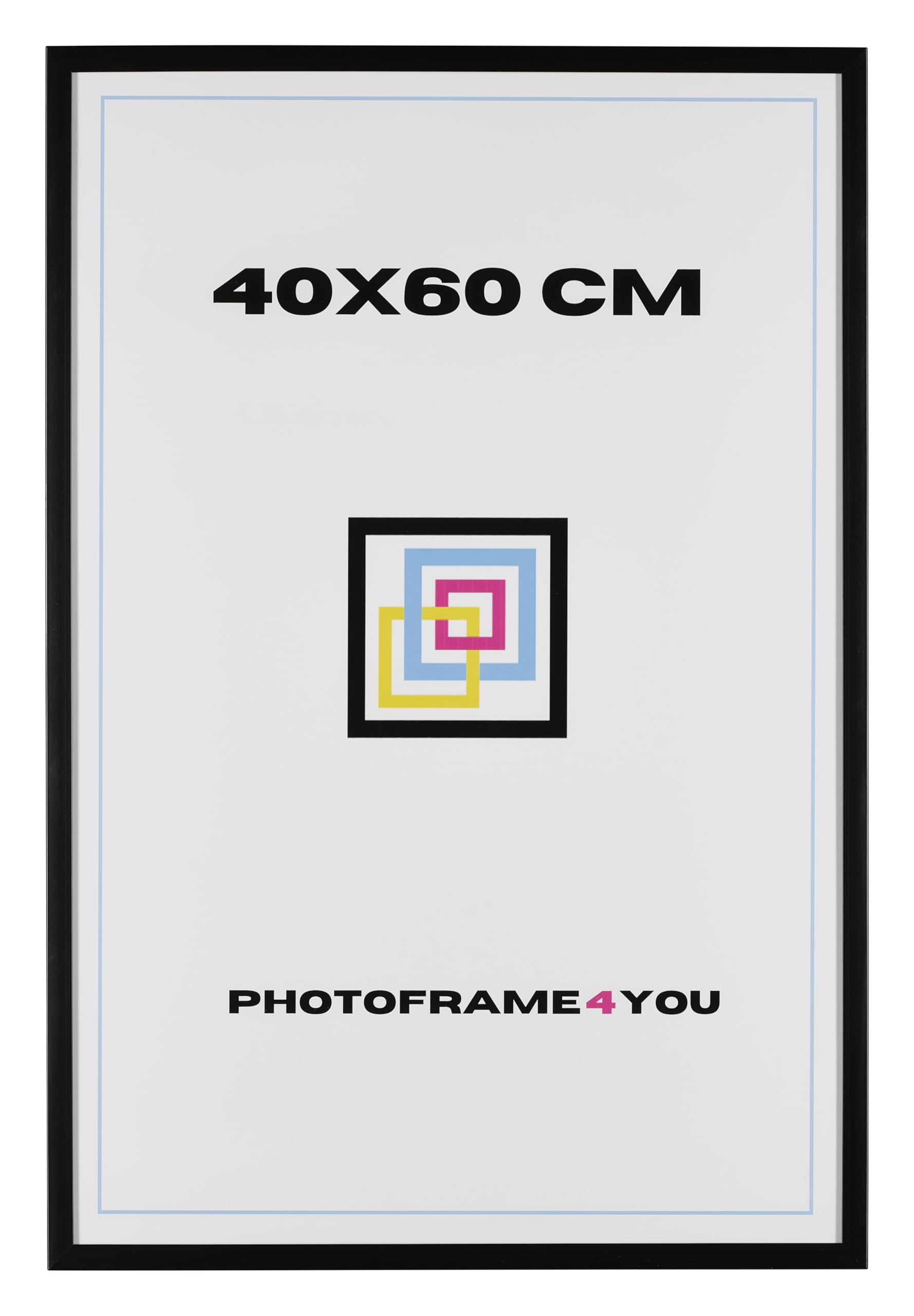 Photoframe4you, Black Photo Frame 40x60 cm / 15,7x23,6 in., Shatterproof Acrylic Glass