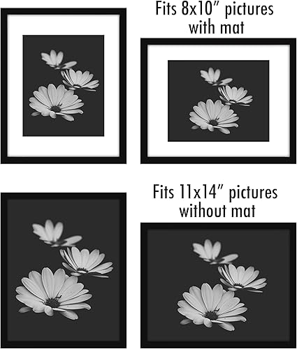 Vista 356 de Americanflat Portarretratos de 8 x 12 pulgadas con plexiglás pulido, juego de 2 portarretratos de 6 x 8 pulgadas con paspartú o para fotos de 8 x 12