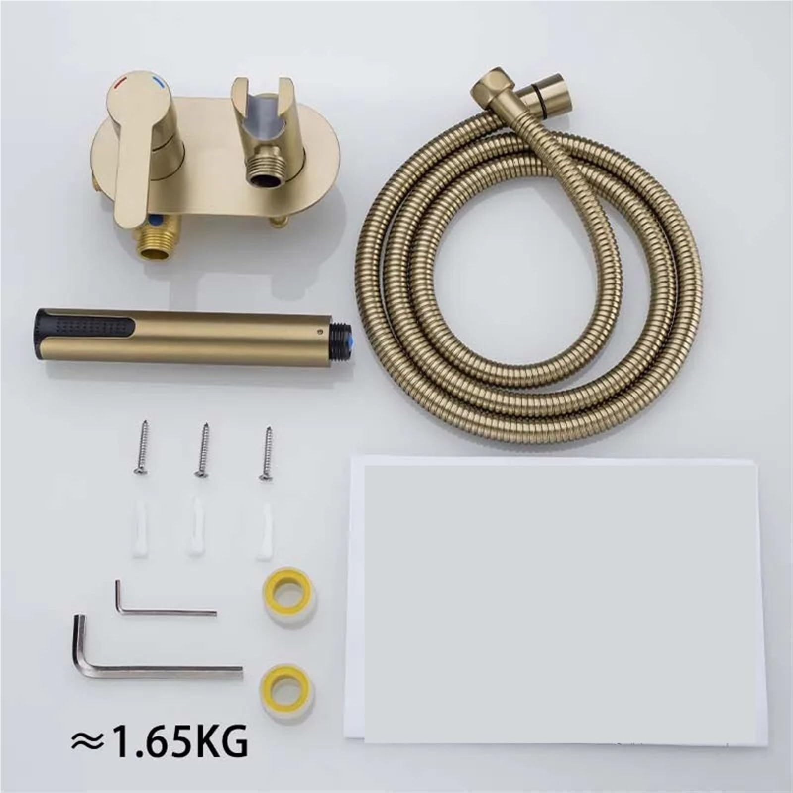 CMBSSTFC Rubinetto per Bidet con spruzzatore in Oro Rosa Spazzolato Miscelatore per Bagno a Parete Acqua Calda e Fredda con Tubo Flessibile 3 funzioni a Mano (Set Grigio)