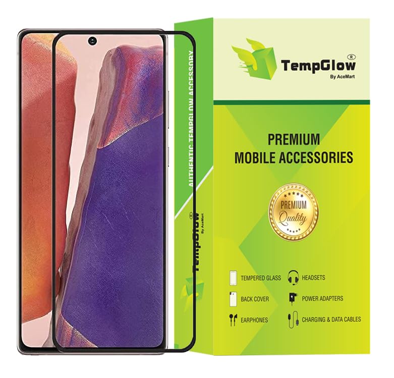 Image of Screen Protector for Samsung Galaxy Note 20 (Black) Tempered Glass Edge-to-Edge 3D Screen Guard With Installation Kit