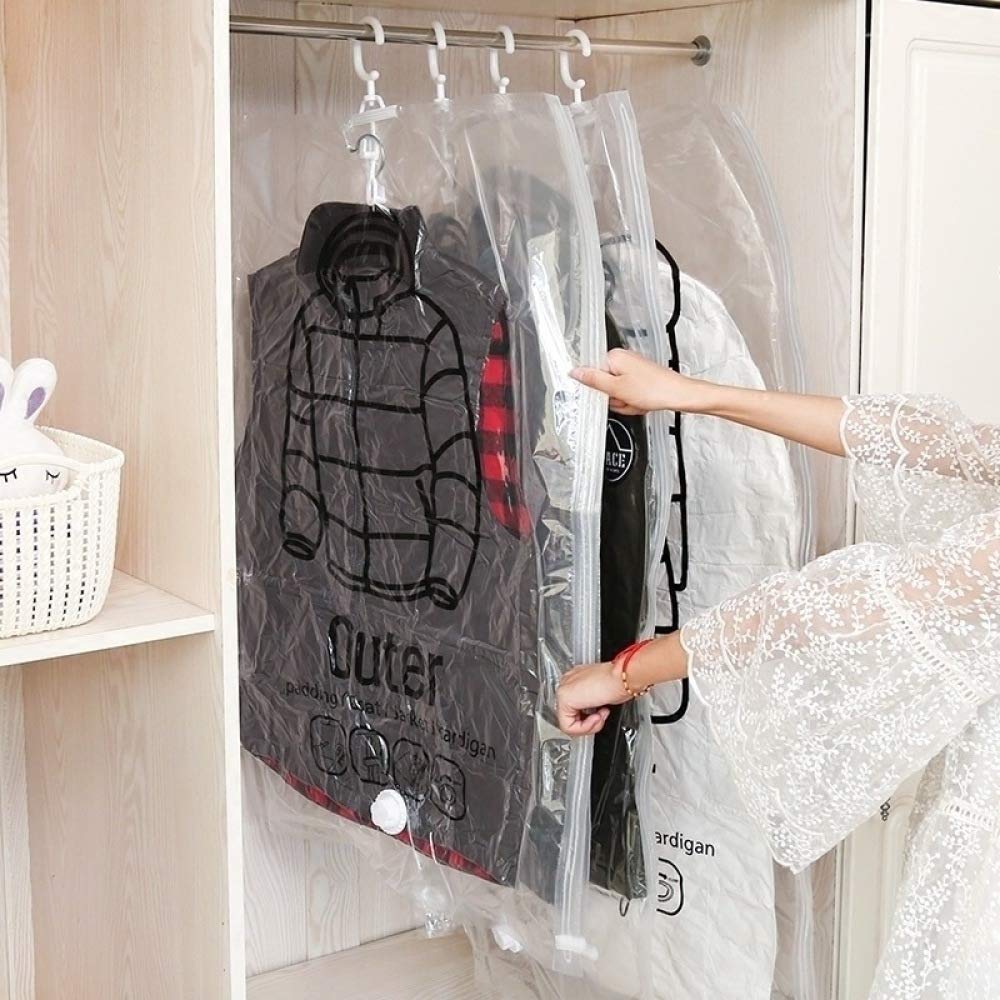 Bolsa de compresión de ropa colgante hermética pack de 5 unidades transparentes