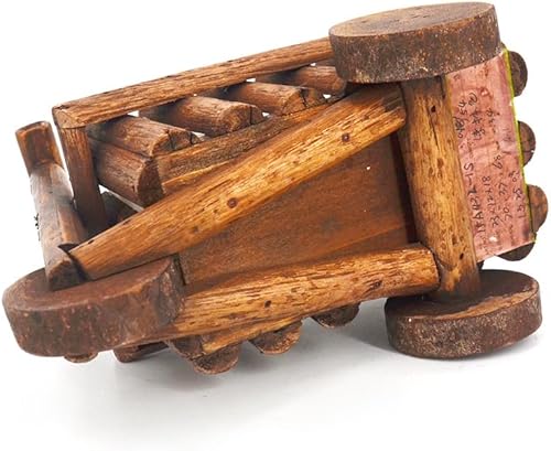 Miniatura 6 de GANAZONO Maceta de madera para decoración de escritorio, planta de granja, maceta rústica para carretilla, maceta decorativa de mesa, decoración de