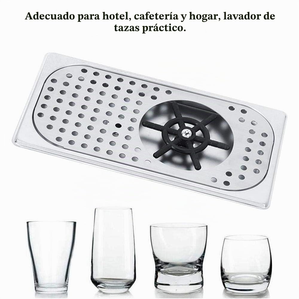 Lavadora de vasos, 114 mm de diámetro 201 Limpiador de vasos de acero inoxidable Lavador de botellas Lavador de botellas de cerveza Bandeja de goteo de cerveza Enjuagadora de tazas Leche Té Té Lavador