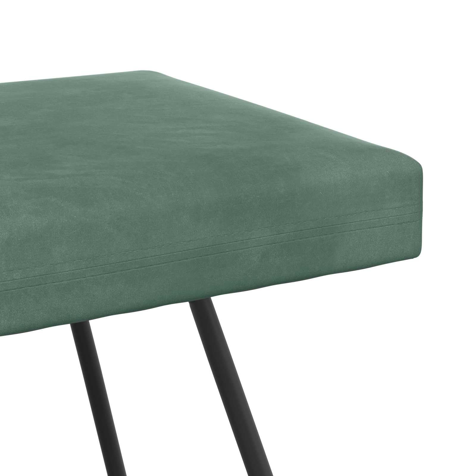 Ławka w kolorze morskiej zieleni, 110 x 40 x 45 cm, aksamitny materiał drewnopochodny, metalowa, wyściełana, salon, sypialnia, korytarz, korytarz, jadalnia, ławka z poduszką i półką do