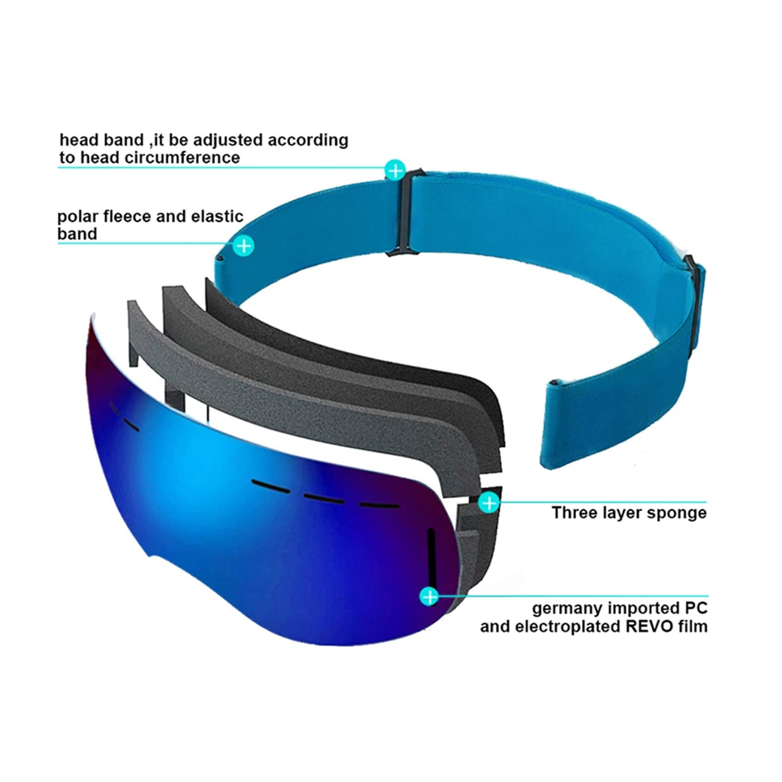 Occhiali da Sci Adatti per la Protezione Esterna Occhiali da Sci Occhiali da Neve Snowboard Occhiali da Sci Anti-Appannamento Grandi Occhiali da Sci Occhiali da Arrampicata Sportiva