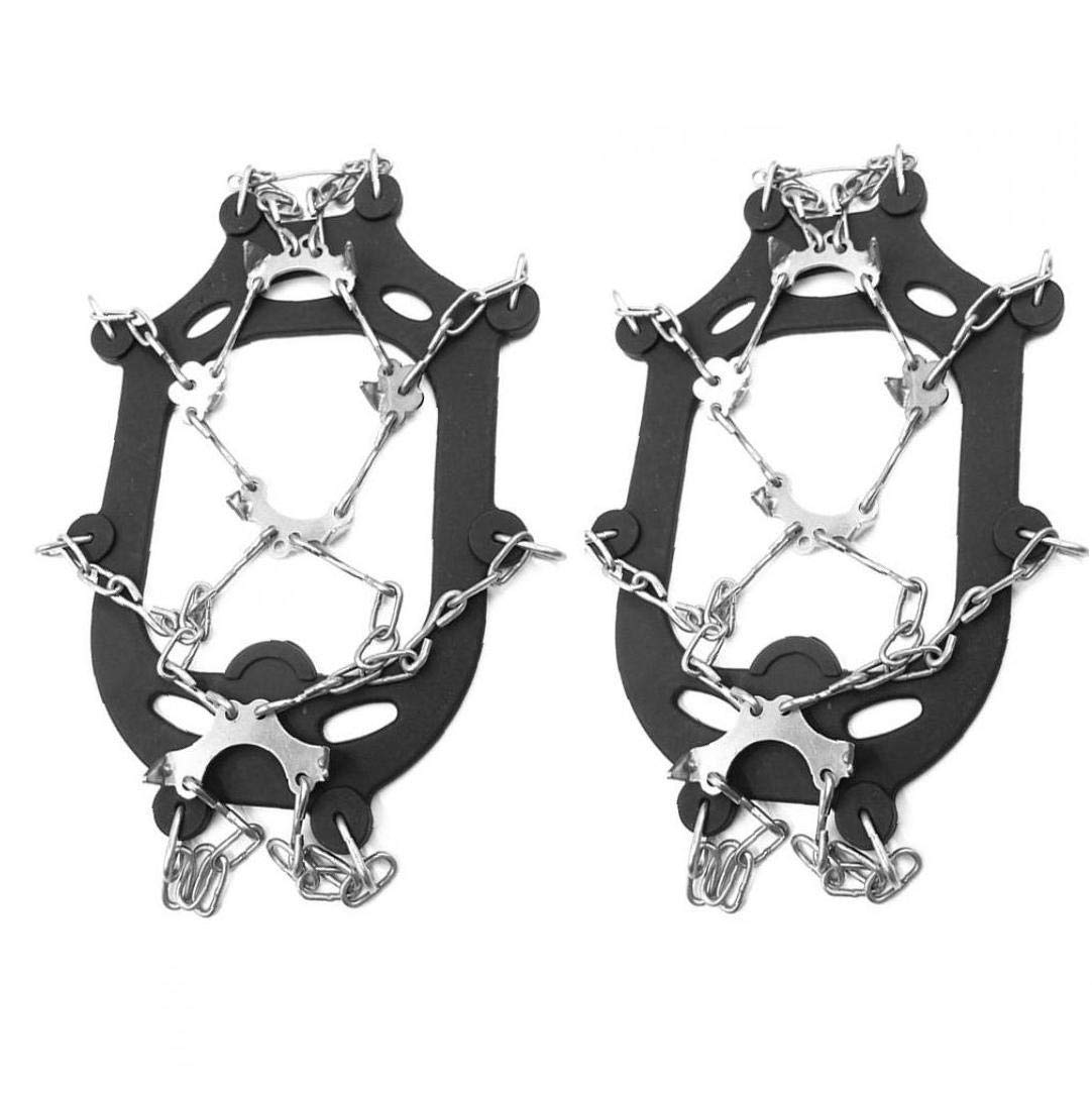 Ice Snow Grips, Traction Cleats Steigeisen für Schuhe mit 23 Edelstahlspikes zum Gehen, Joggen, Klettern, Wandern auf Schnee und Ice XL Black