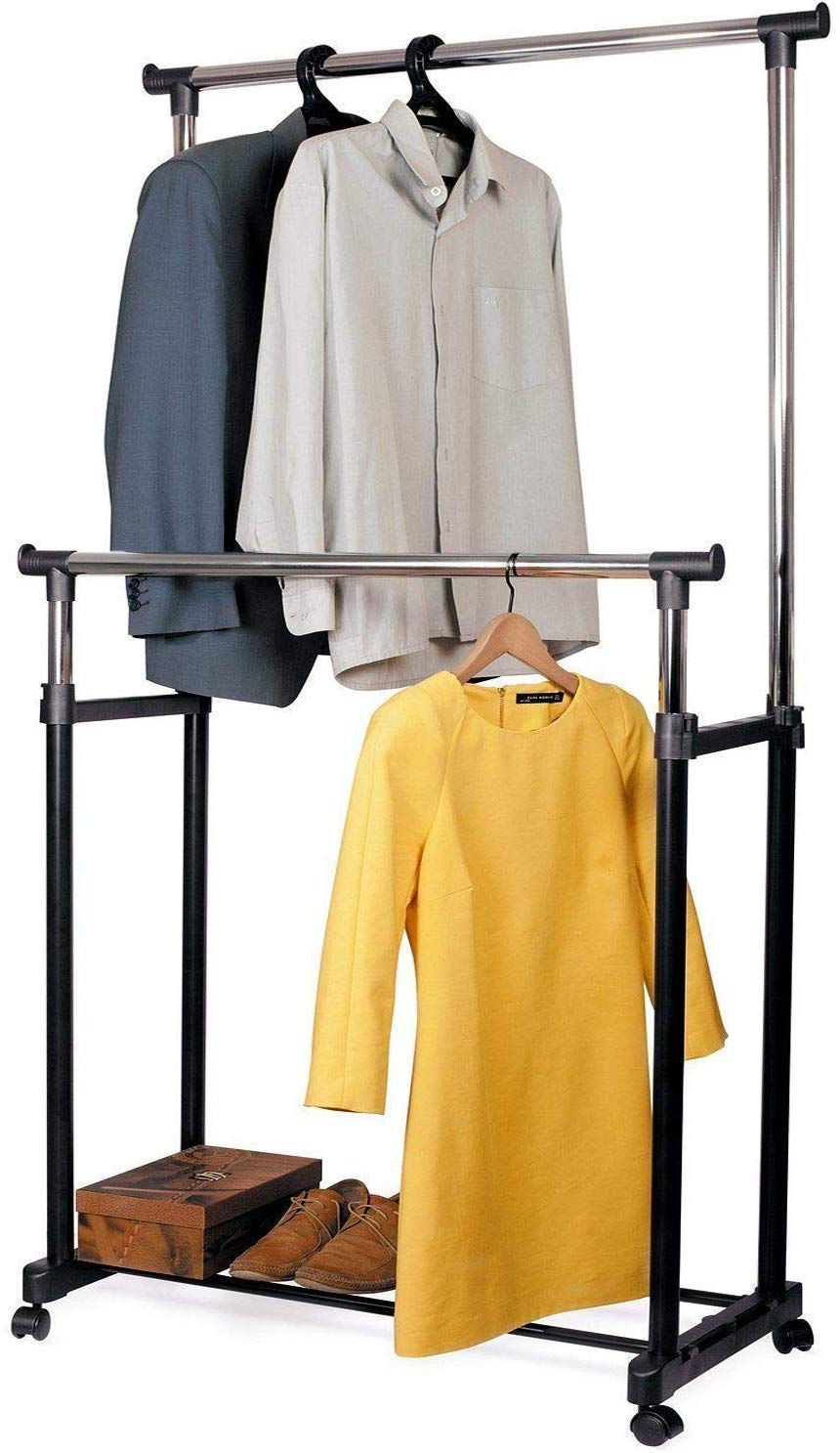 Buy Rjwilla Clothes Drying Rack, Heavy Duty Double Pole Rail Rod