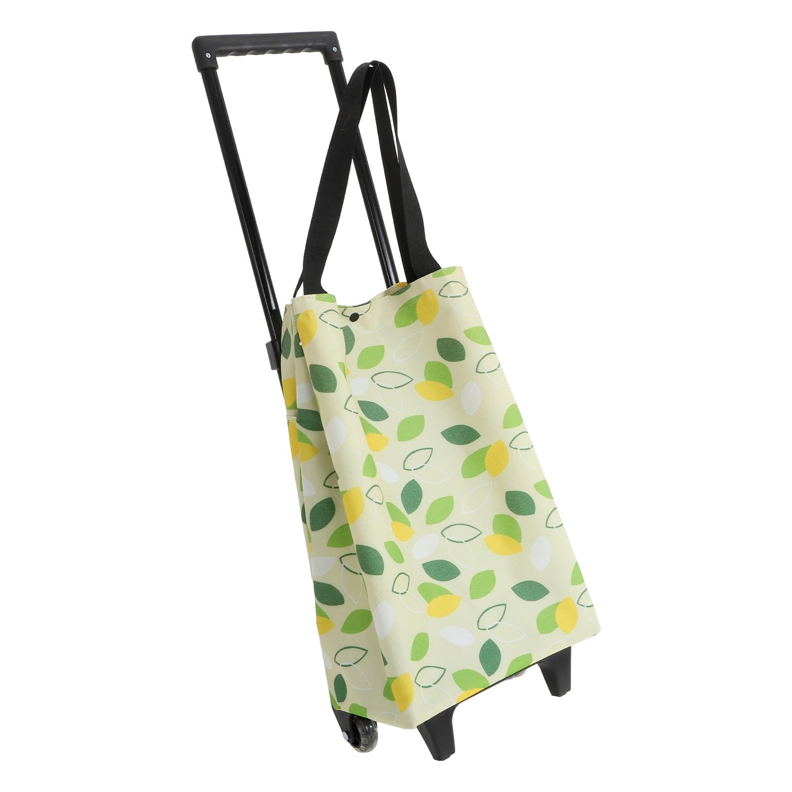 Carrito de Compra Bolsa Reutilizable con Ruedas y Asa Telescópica Plegable de Tela Oxford Resistente y Portátil para Compras y Viajes