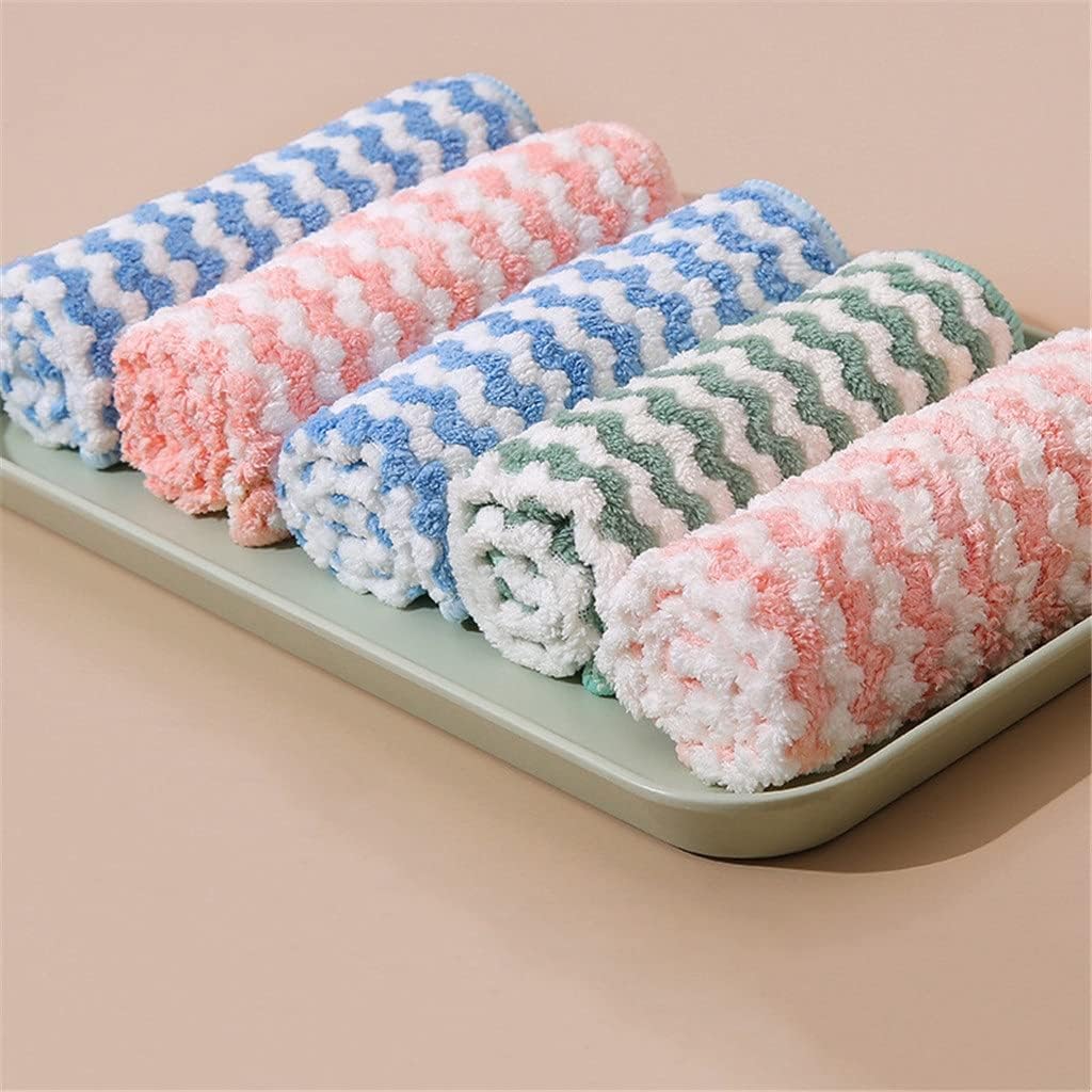 5pcs Kitchen Dishwashing Cloth Superfine Absorbent Cleaning for Lazy