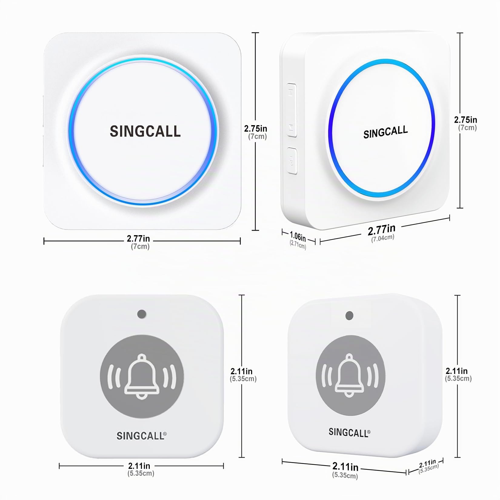 SINGCALL Système d'Alarme Panique Portable sans Fil pour Les Personnes Âgés