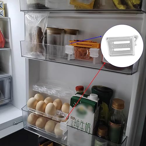 Miniatura 4 de 20 separadores retráctiles para cajones de refrigerador, organizador de puerta de refrigerador de plástico, divisor ajustable para cocina, oficina,
