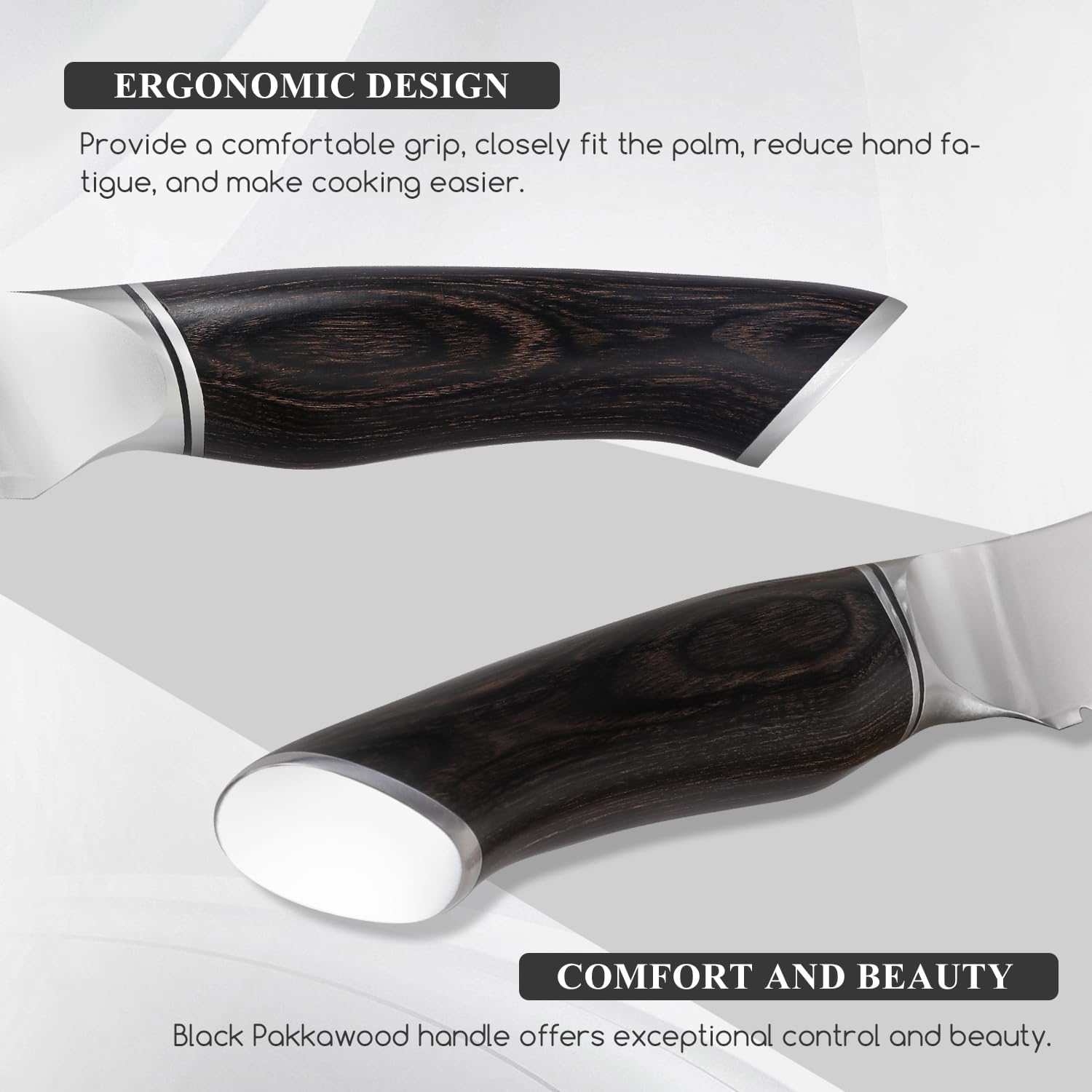 SHANGDAO Steak Knives Set of 6, Kitchen Steak Knife 4.5 Inch, 10Cr15CoMoV Core Steel High Carbon Stainless Steel Steak Knives, Serrated Steak Knife with Pakkawood Handle, Gift Box