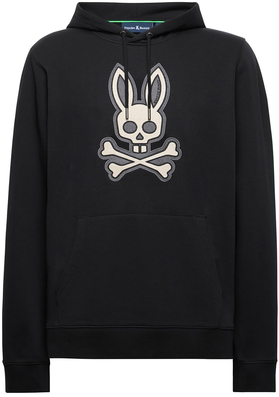 Psycho Bunny Felpa Con Cappuccio Ricamata Ryder Bunny Patch, Nero, L - 4