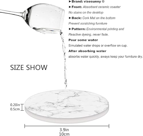 Miniatura 7 de visesunny Portavasos con estampado 3D de la bandera de Alemania con diseño de gato en Alemania, con base de corcho, antideslizantes, para bebidas