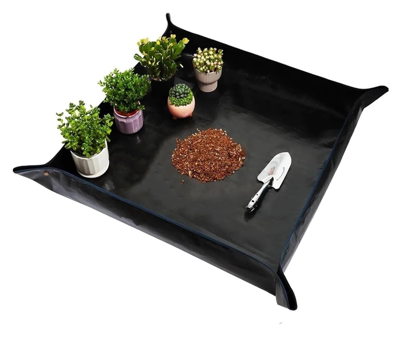 Tapis imperméable pour rempotage, Tapis de rempotage Noir Pliable, étanche, Anti-Fuite, for Jardin Miniature intérieur et extérieur, 4 pièces, 100-400cm(100cm-100cm)