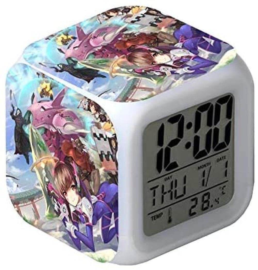 FCH-GY Wecker LED-Licht 7 Farbwechsel Wecker Uhr quadratische Uhr Wecker quadratische Uhr Wecker Multi