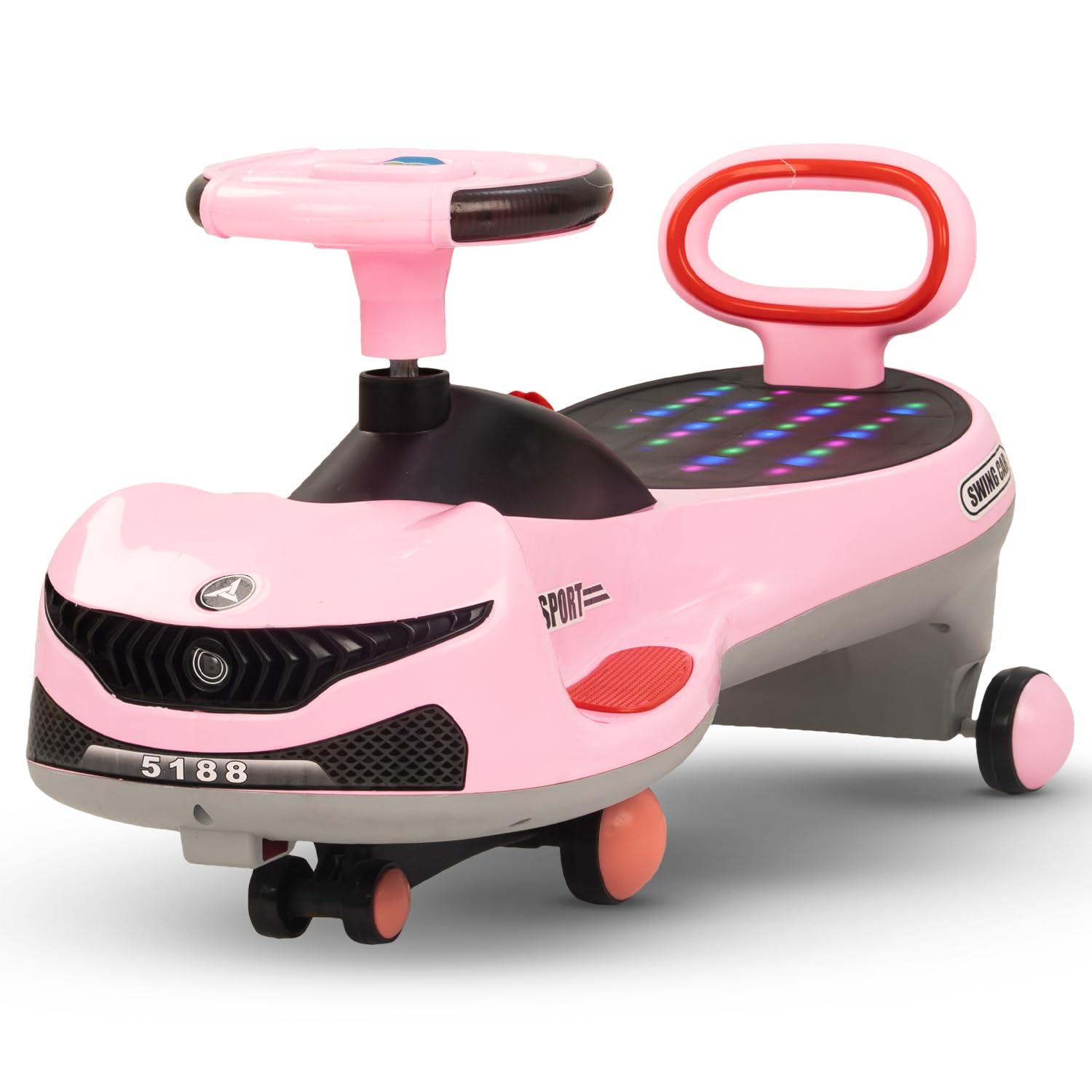 Baybee Mona Baby Magic Swing Car for Kids, Magic Cars Ride on Toy Car for Kids with Flashing RGB Lights, High Backrest & Music, Wiggle Push Ride on Baby Car for Kids 3 to 8 Years Boy Girl (Pink) (B0CQ56CXL4) Amazon Price History, Amazon Price Tracker