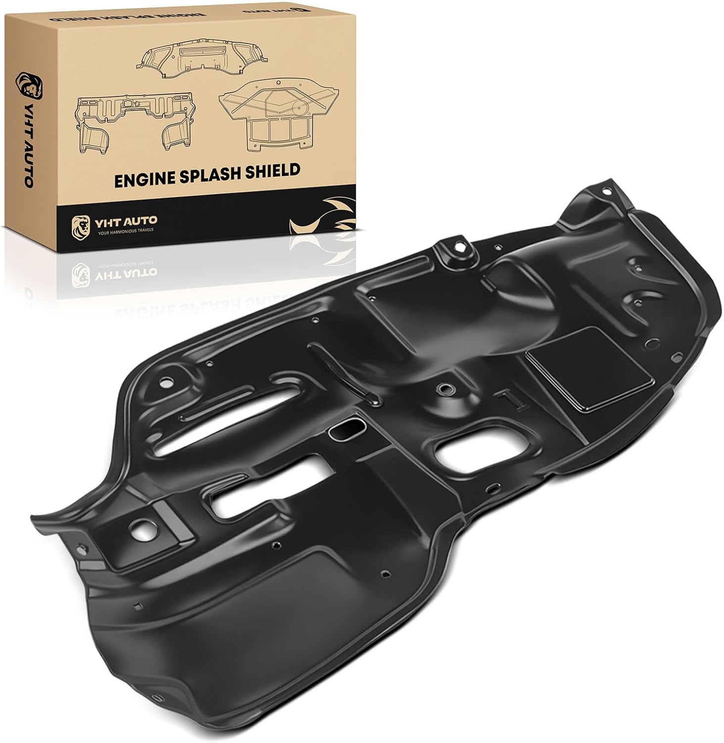 YHTAUTO Right Passenger Lower Side Engine Splash Shield Compatible with Toyota Camry 2002-2006, Under Engine Cover, Splash Guard Engine Case Guards