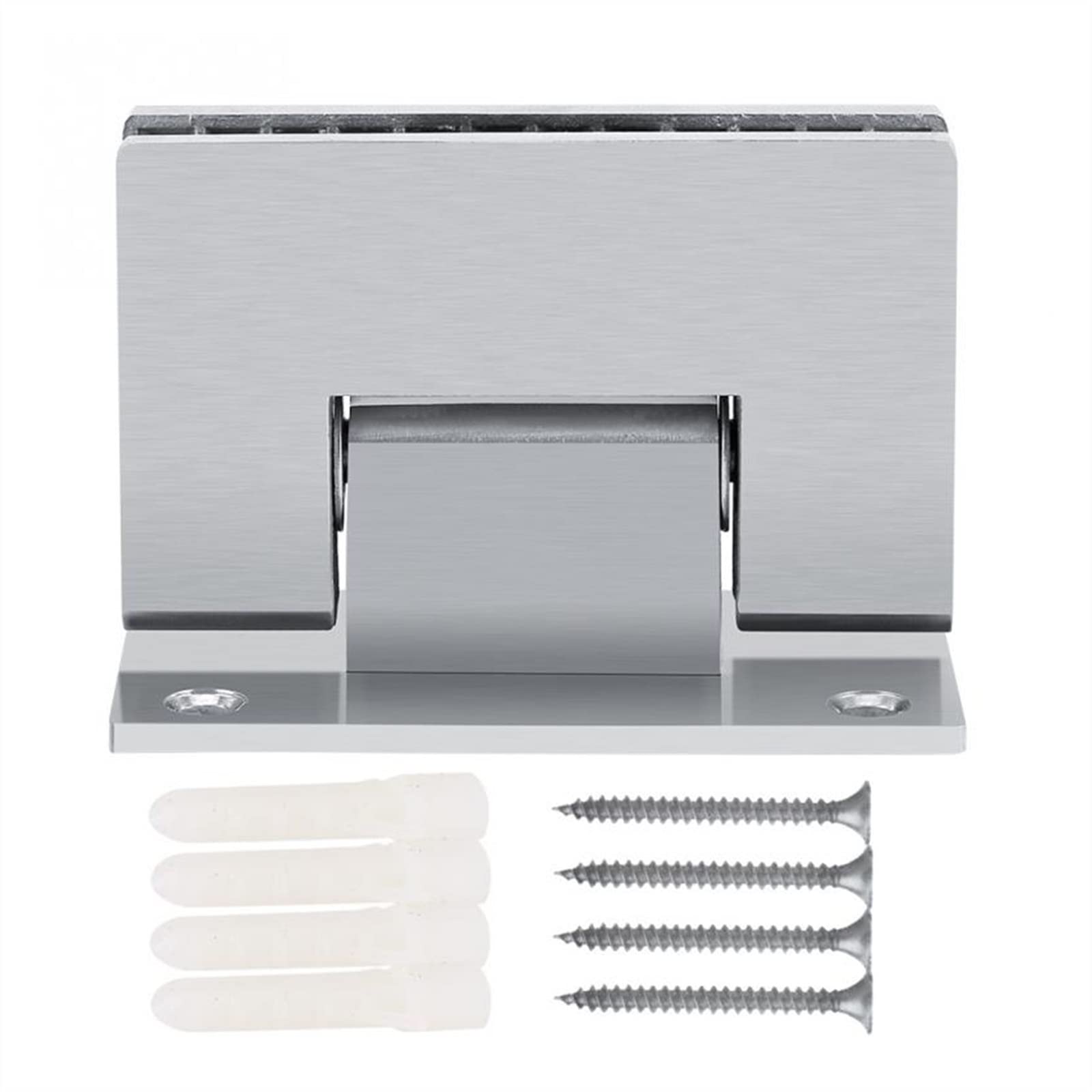 Pince de douche 90 degrés en acier inox durable avec fixation mur à verre sans cadre