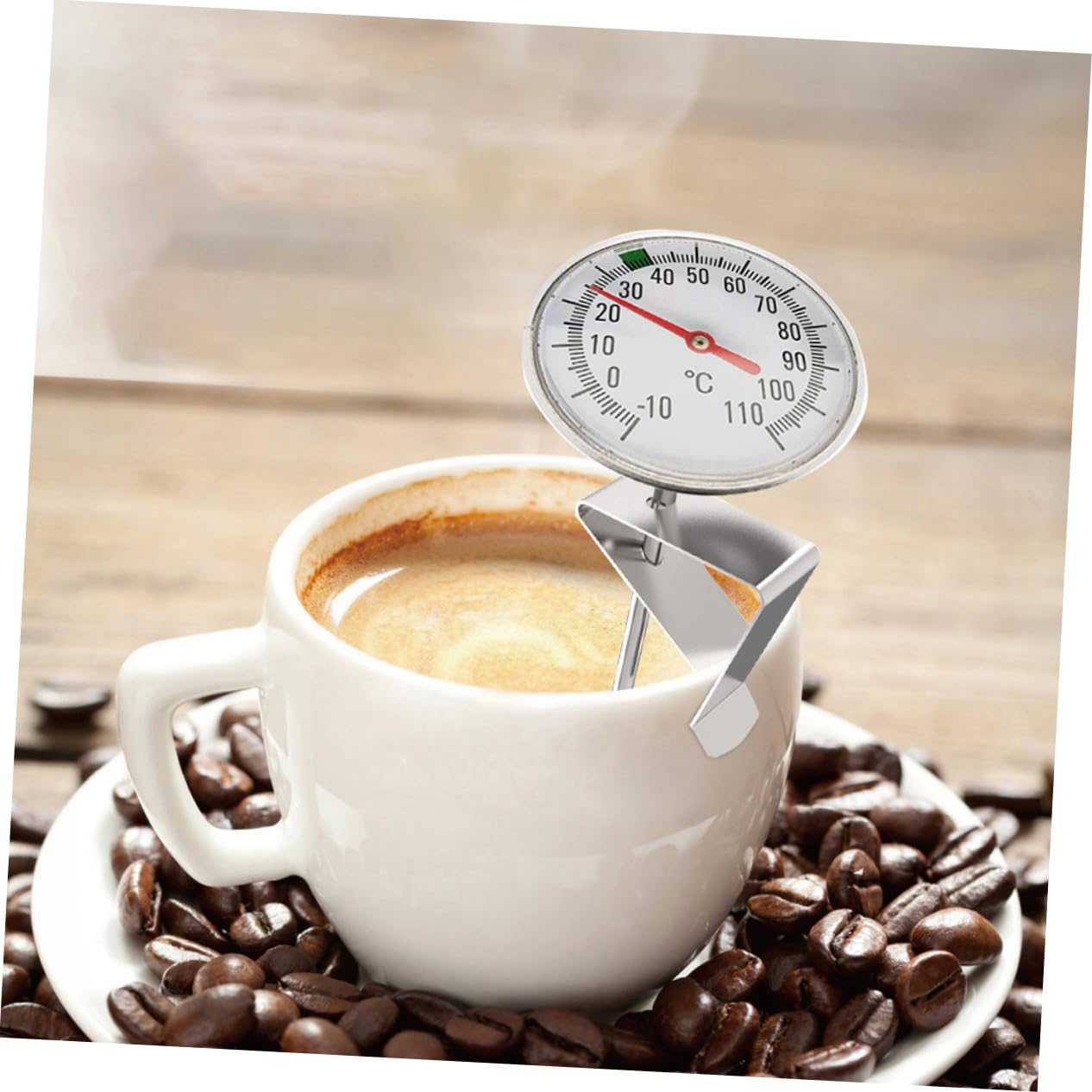 KICHOUSE Metal Thermometer for Cooking Instant Read Food Thermometer with Long Safety Probe Easy to Use for Kitchen Oil Water and Meat