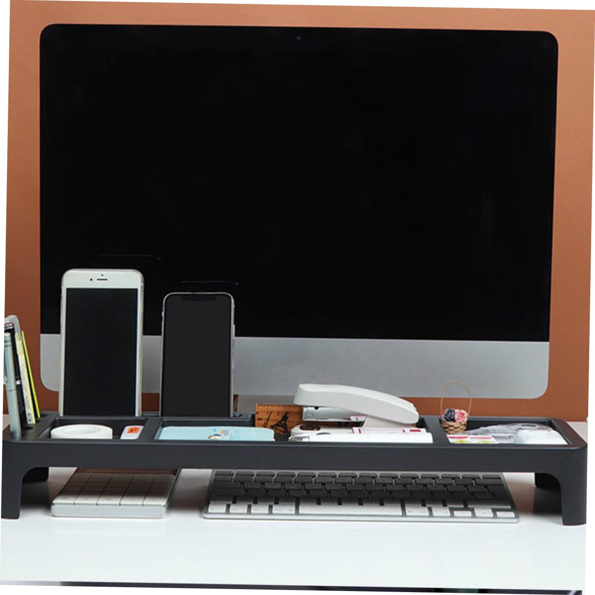 ULTECHNOVO Supporto per Tastiera in Abs Scaffale per Computer Semplice Mensola di Supporto per Tastiera Domestica Organizza Appunti Articoli Telefono Penne