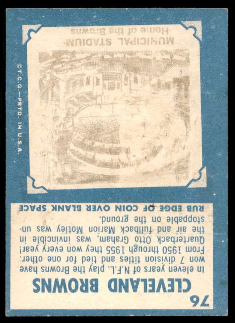 Cleveland Browns Card 1961 Topps #76 - Unsigned Football Cards