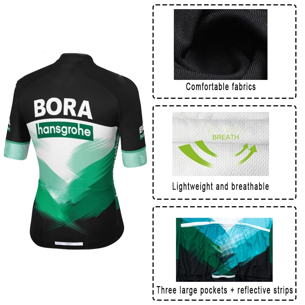 HOMTOL Abbigliamento Ciclismo Set Manica Corta Tuta Ciclismo Uomo Completo Ciclismo Estivo Per Bici Da MTB Con Pantaloncini Imbottiti in Gel Traspirante e Ad Asciugatura Rapida