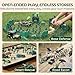 LovesTown 115PCS Army Men Playset, Military Soldier Set Army Action Figures Battle Group Military Base Toy with Box Helicopter for Gifts Green