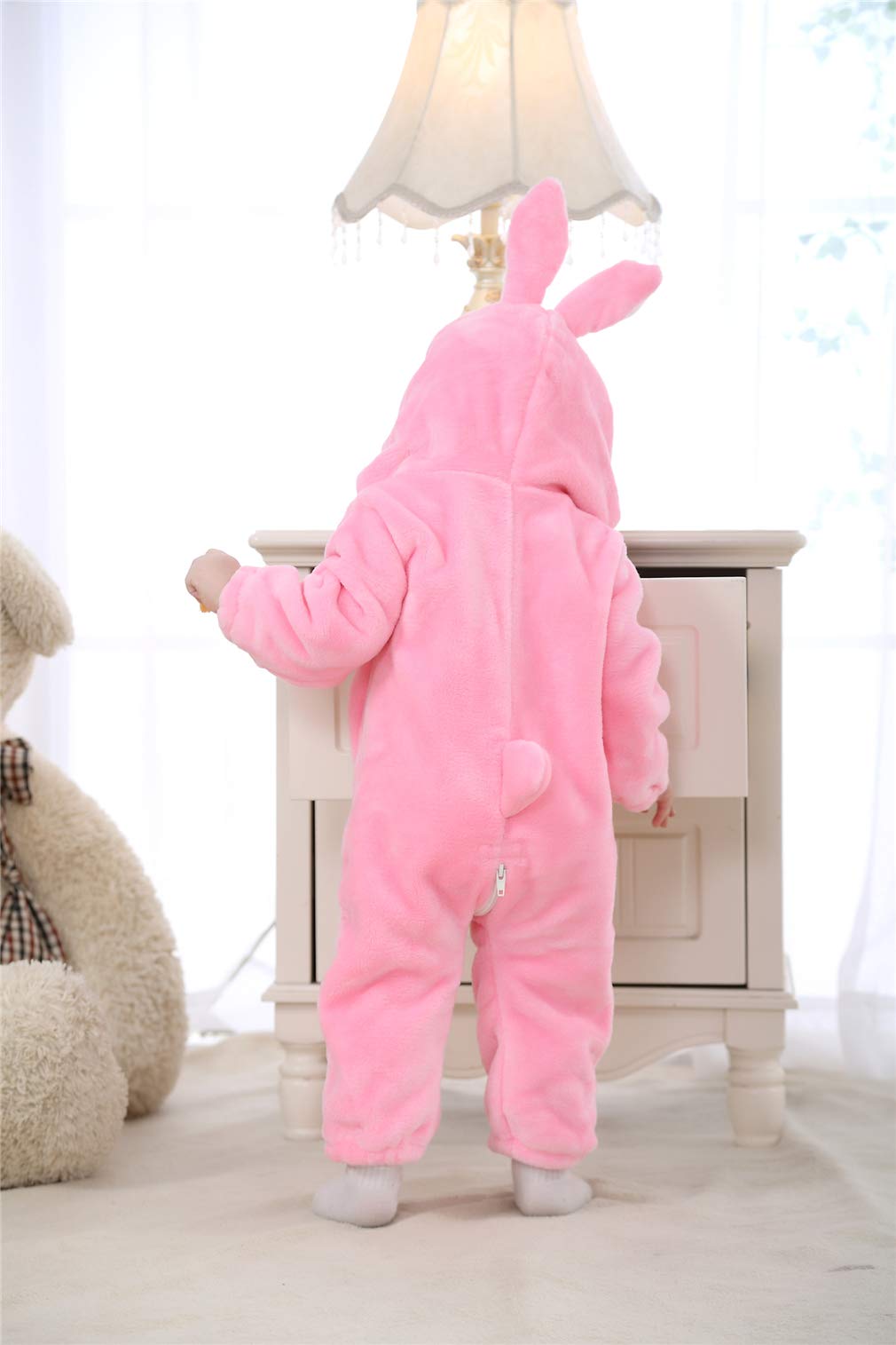 Unisex Bambino Inverno Pagliaccetto Coniglio Tigre Cucire Animale Stile Flanella Cosplay Halloween Costume Attrezzatura