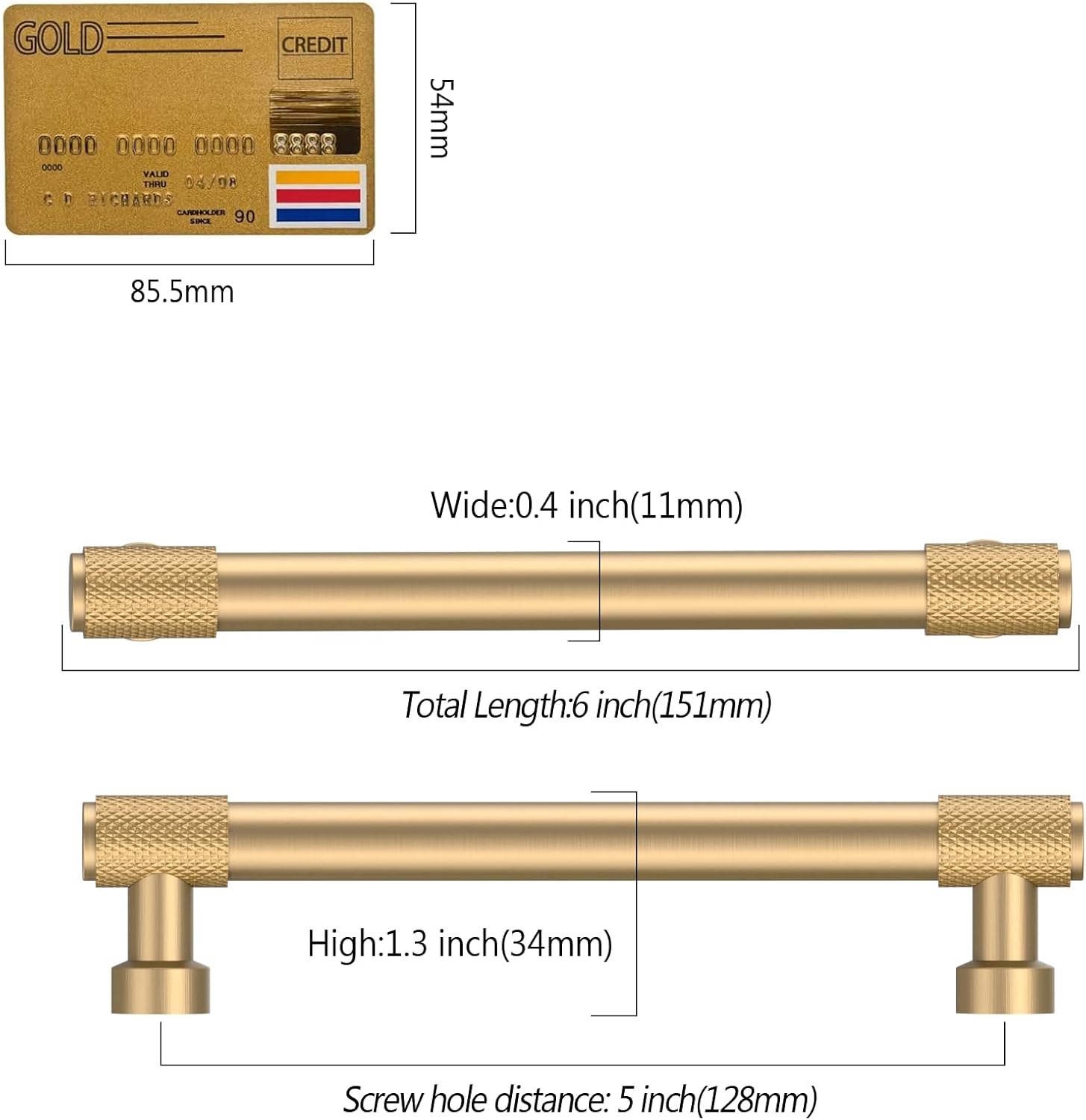 10 Pack 5"(128mm) Champagne Bronze Cabinet Pulls Knurled Kitchen Cabinet Handles Champagne Gold Drawer Pulls Cupboard Hardware for Cabinets CK0028