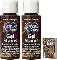 DecoArt Americana Walnut Gel Stain 2-Pack 2oz - Water-Based Non-Toxic Wood Stain for Furniture, Crafts, Boards & Outdoor Decor + E-Book
